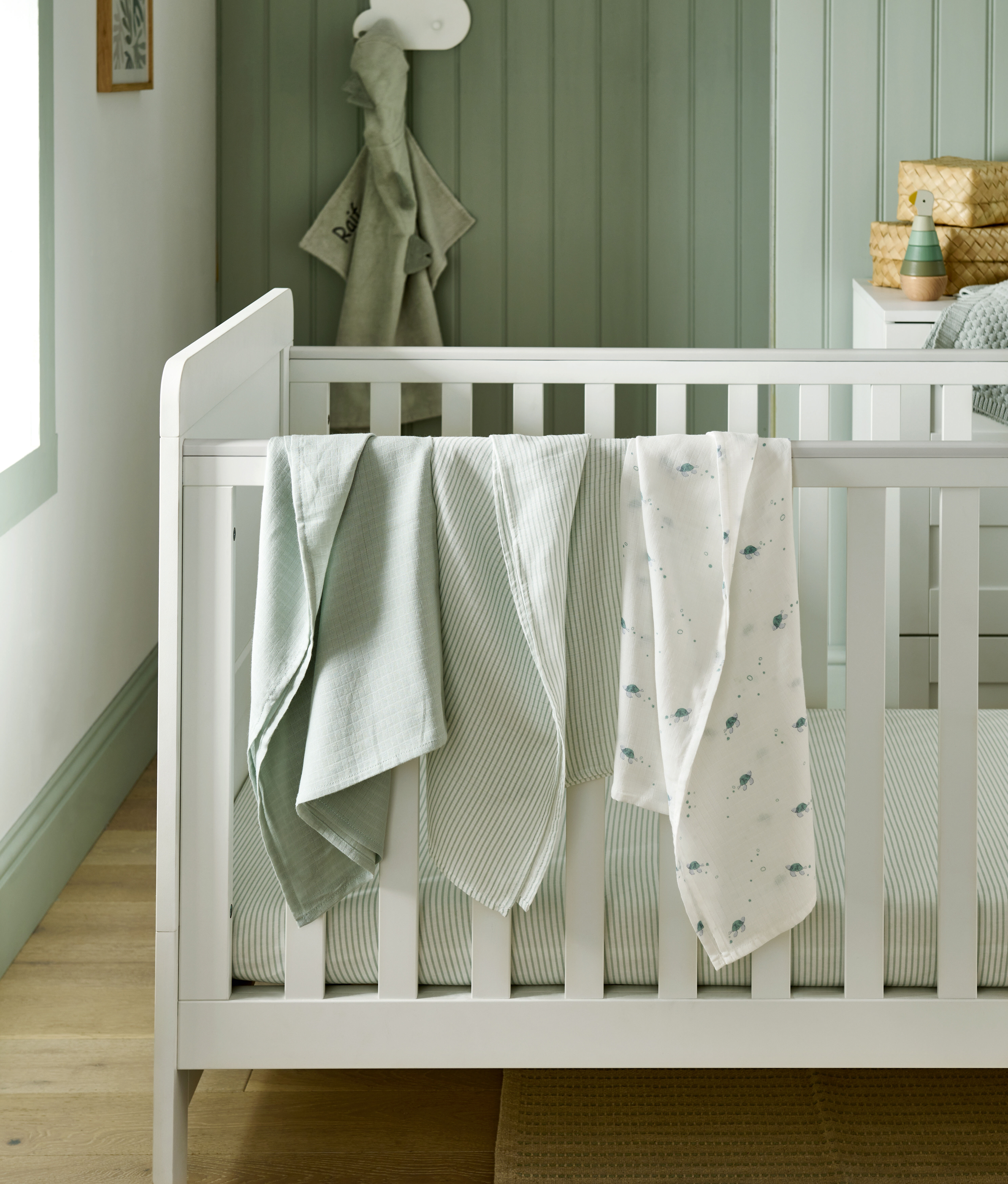 طقم مربعات موسلين كبيرة بنقشة سلحفاة - 3 قطع image number 3