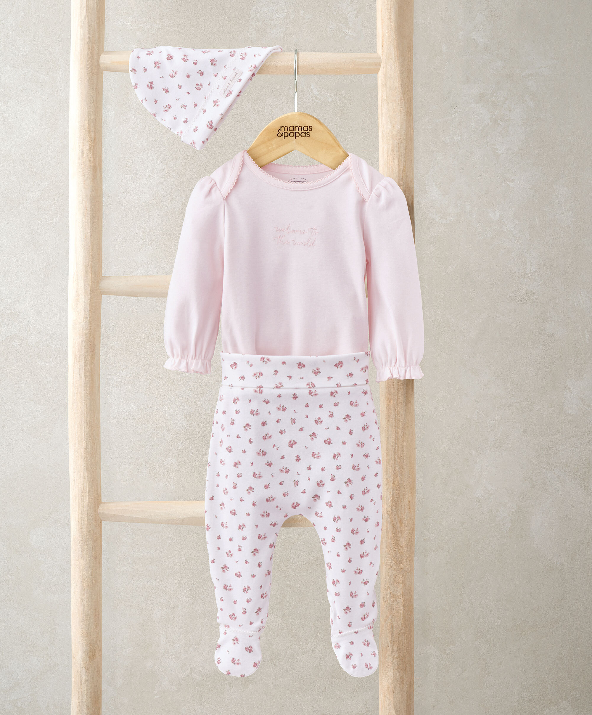 طقم ماي فيرست اوتفيت بنقشة زهور - 3 قطع image number 1