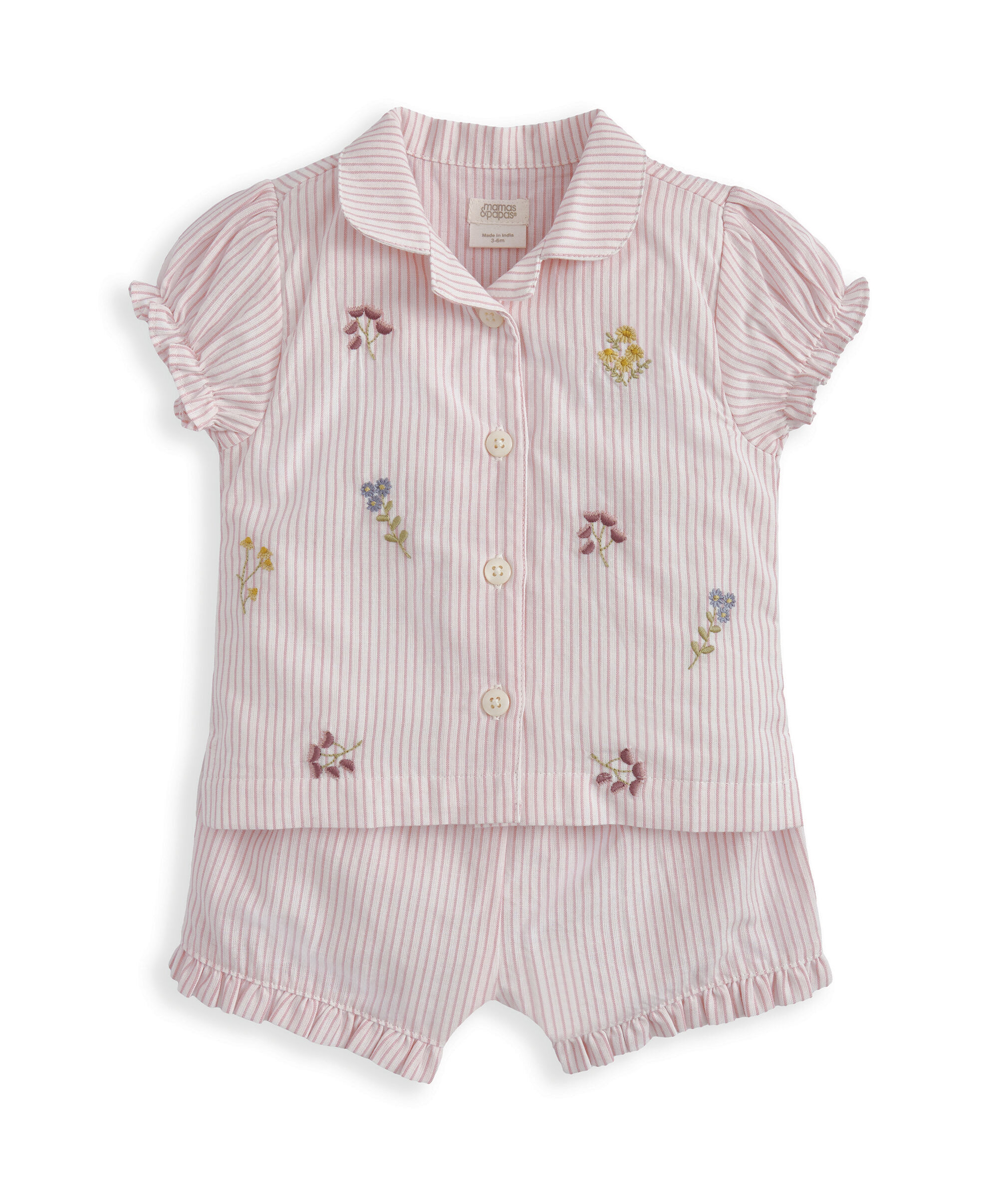 طقم بيجامة منسوجة مطرزة image number 2