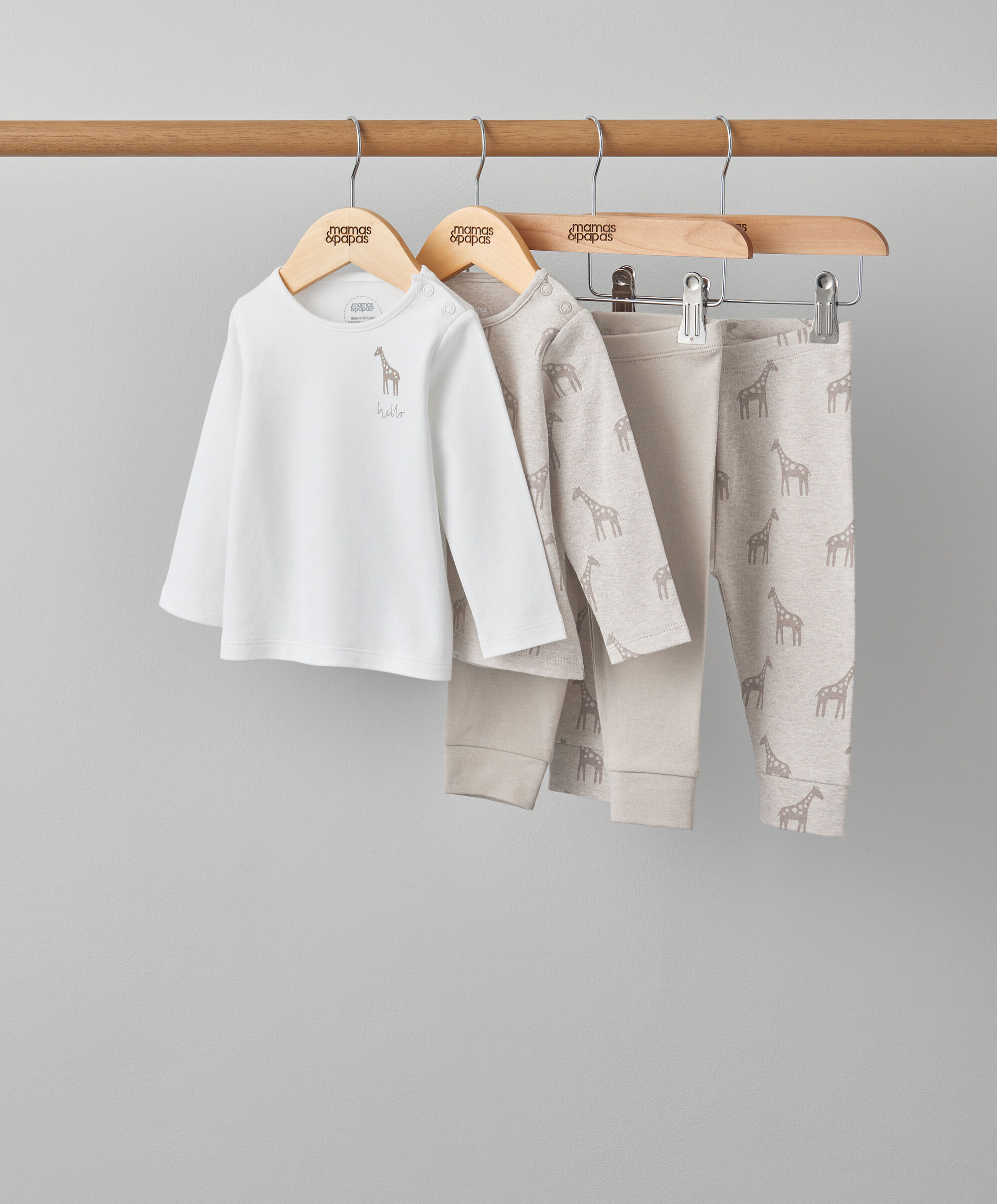 طقم بيجاما بنقشة سفاري وأكمام طويلة - قطعتان image number 1