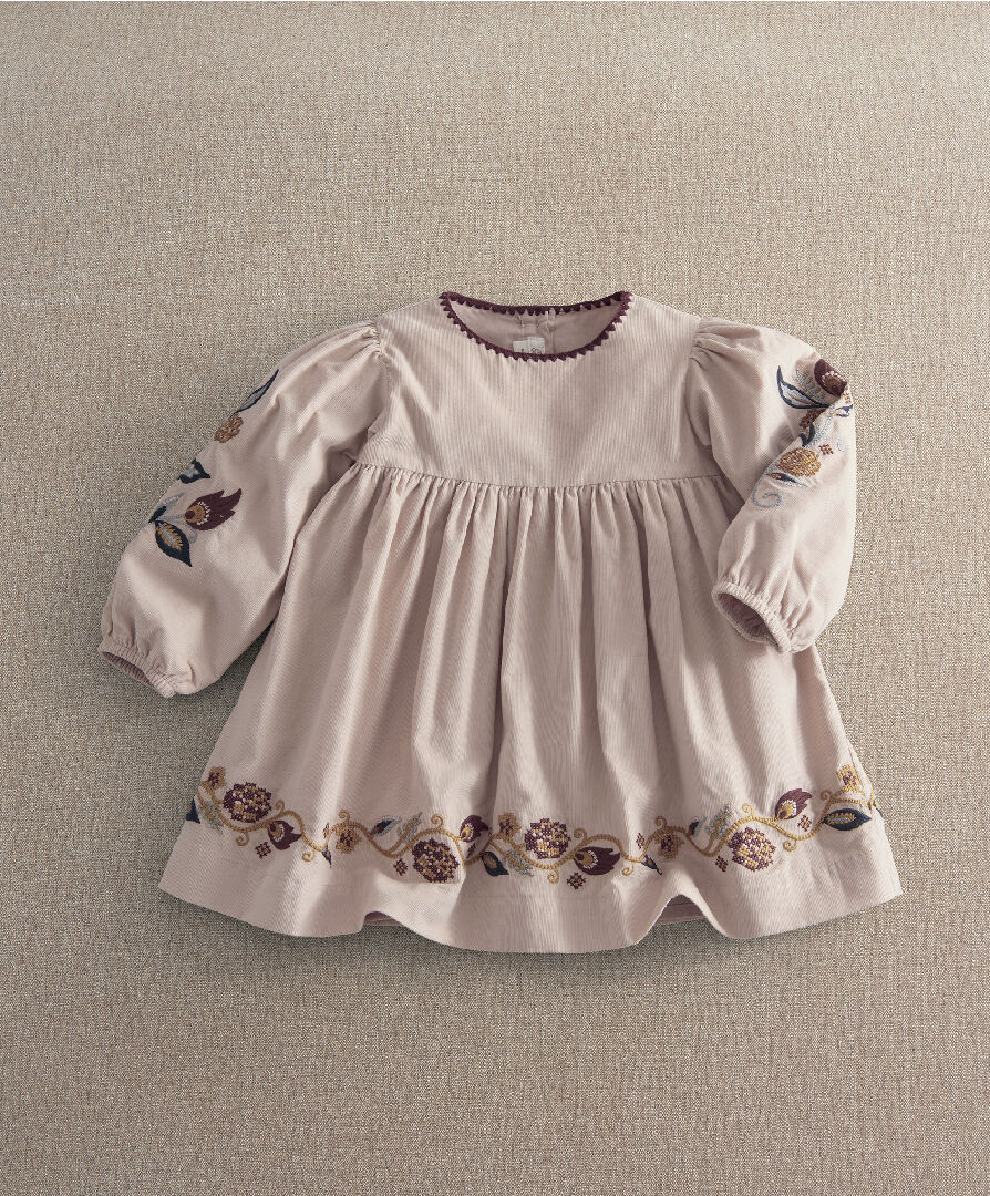 Embroidered Cord Dress