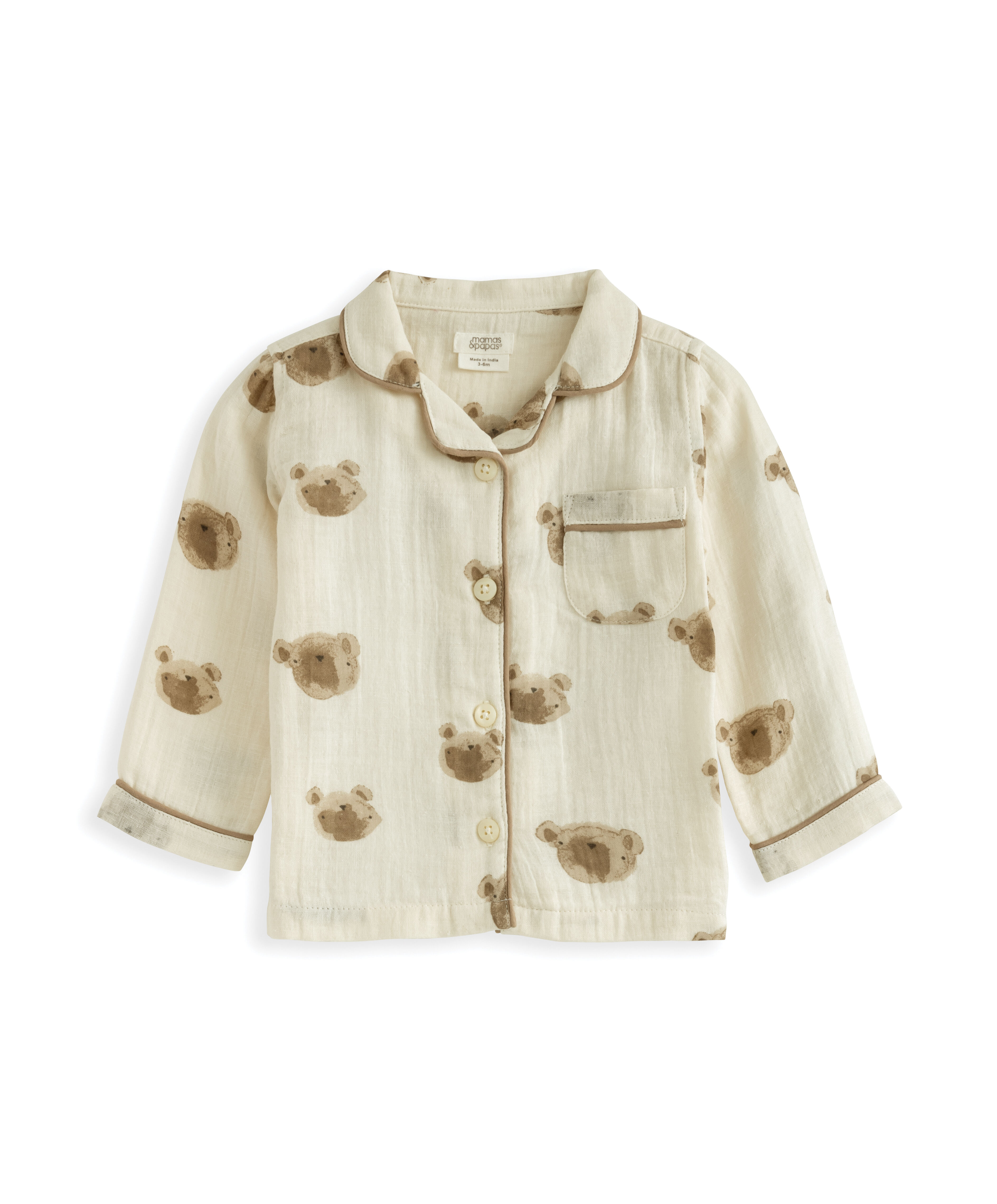 بيجاما منسوجة بنقشة دببة  image number 3