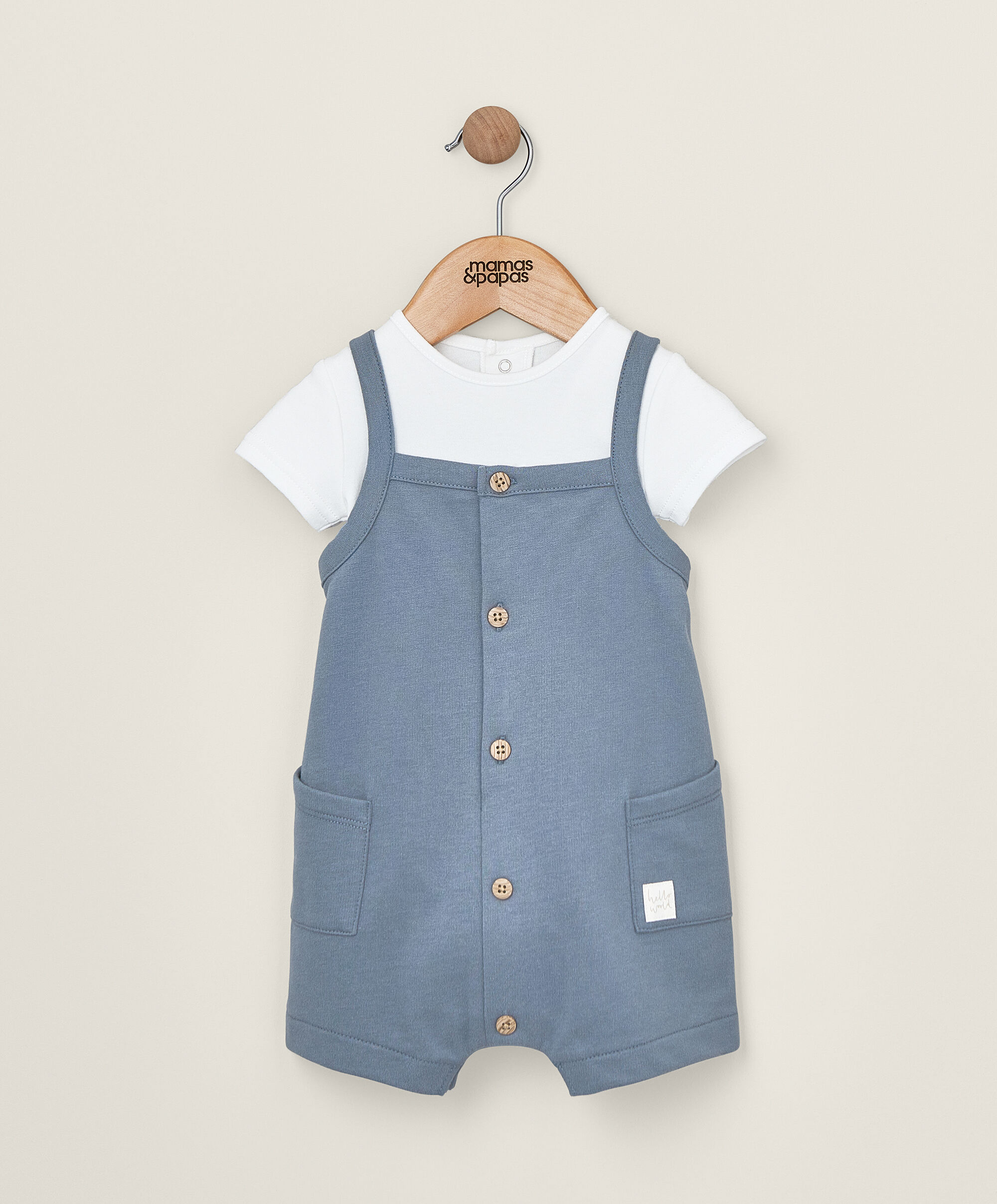 طقم رومبر أزرق ولباس قطعة واحدة - قطعتان image number 1