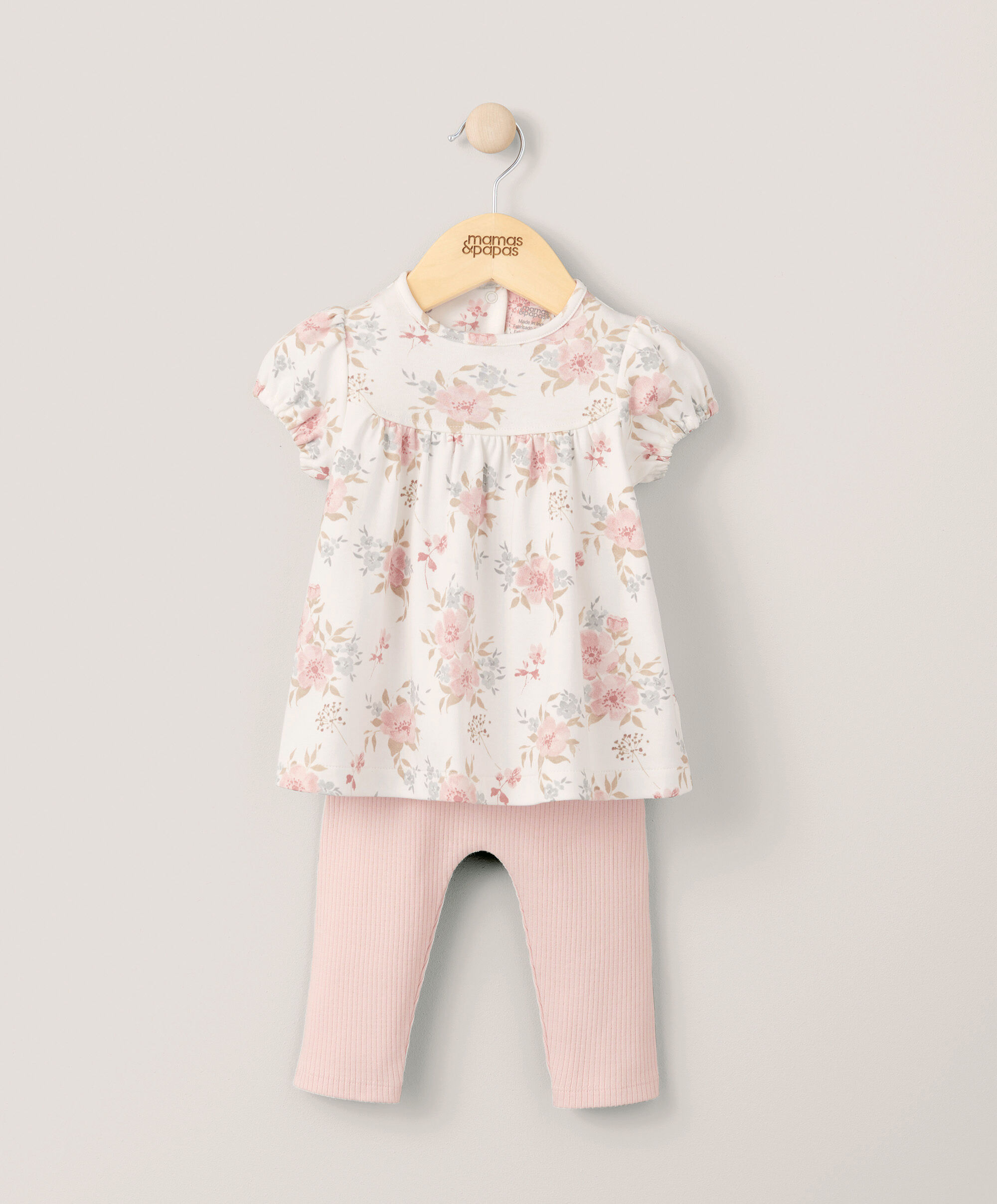 طقم تي شيرت بنقشة زهور ولغينغز image number 1