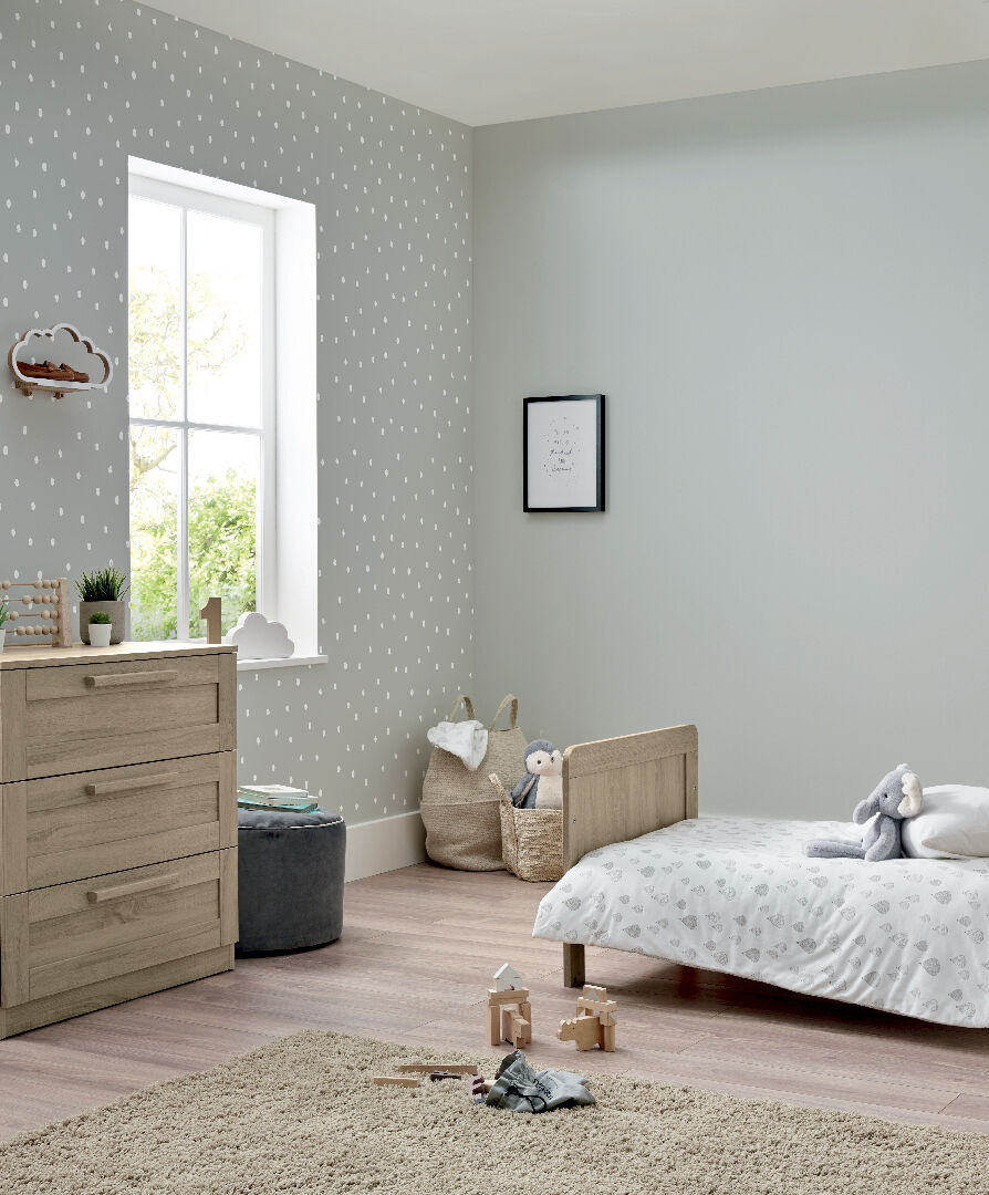 مجموعة مهد وطاولة تغيير وخزانة ملابس أطلس بلون خشب بلوط فاتح - 3 قطع image number 8