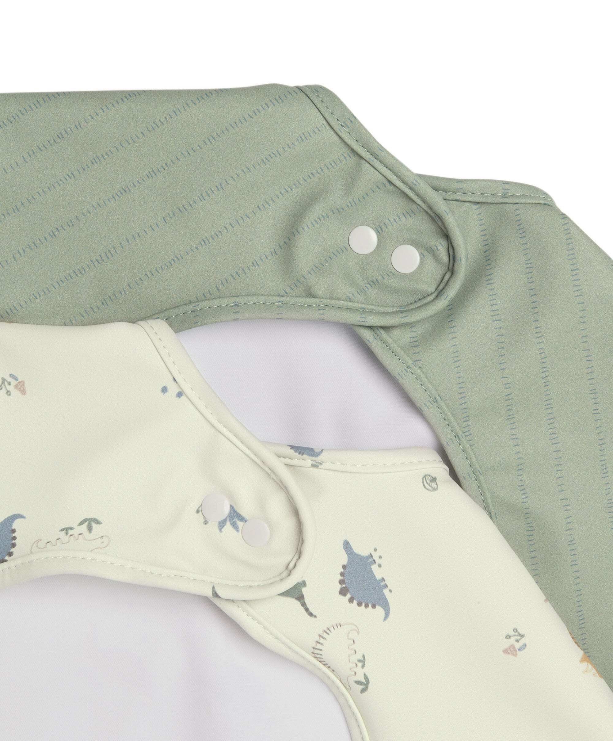 صدرية بأكمام طويلة بنقشة خطوط وديناصور - قطعتان image number 2