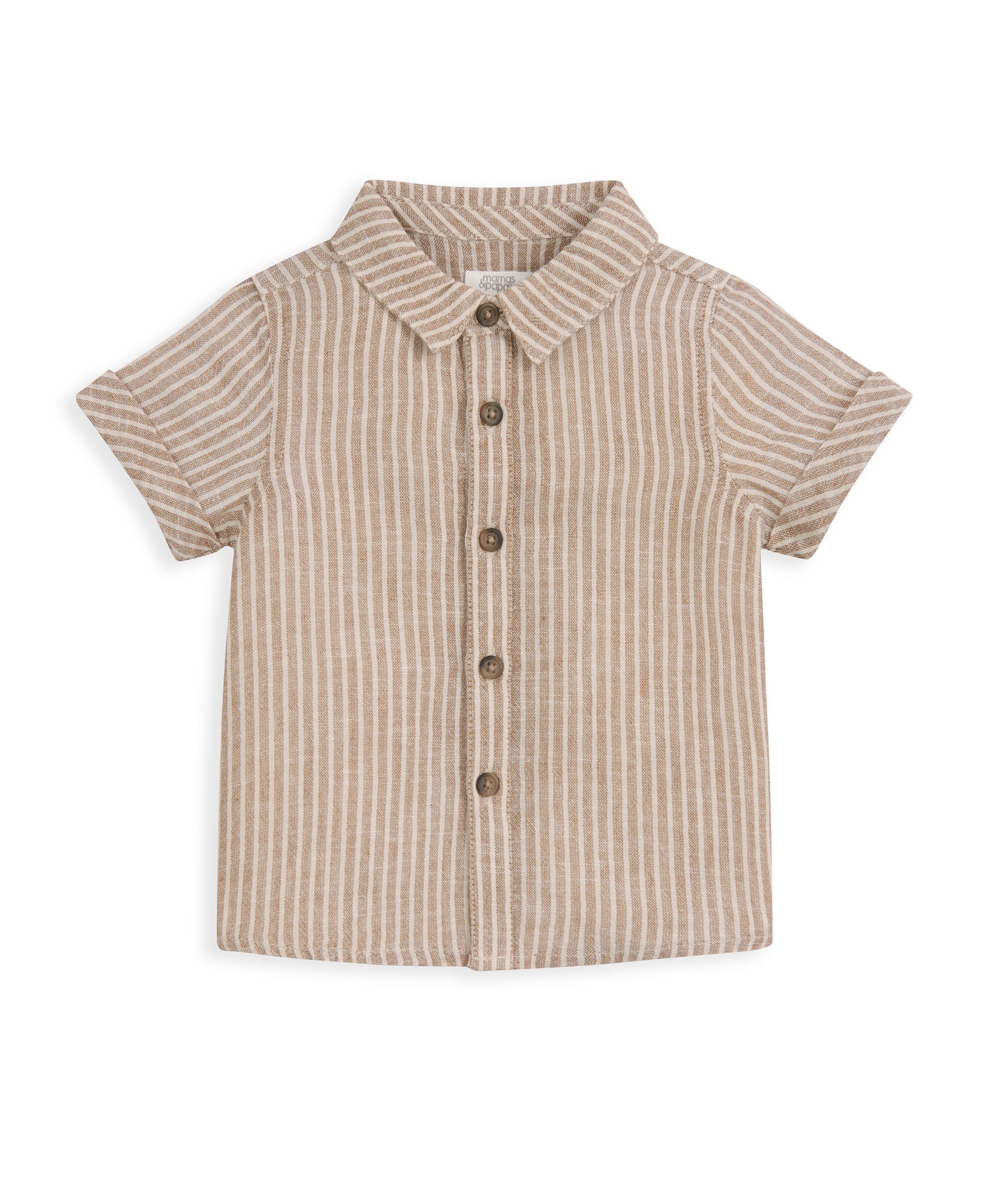 طقم قميص مخطط وشورت، قطعتين image number 3