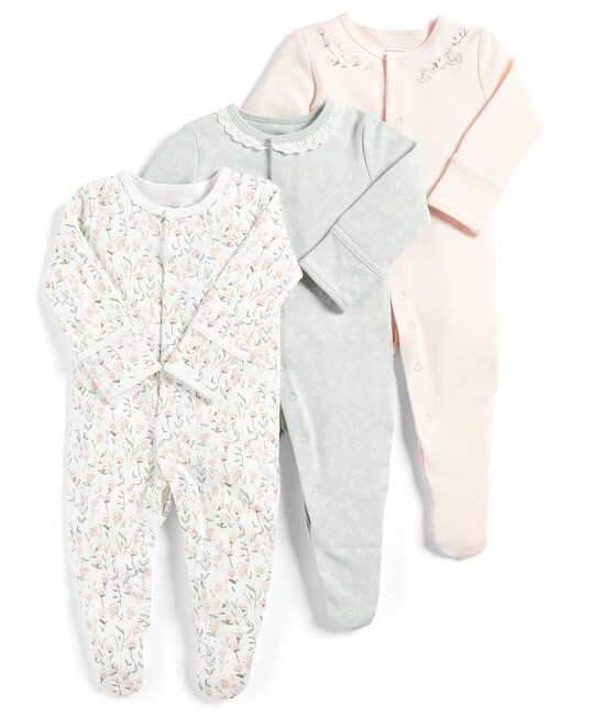 Floral Sleepsuits - Pack of 3 image number 1