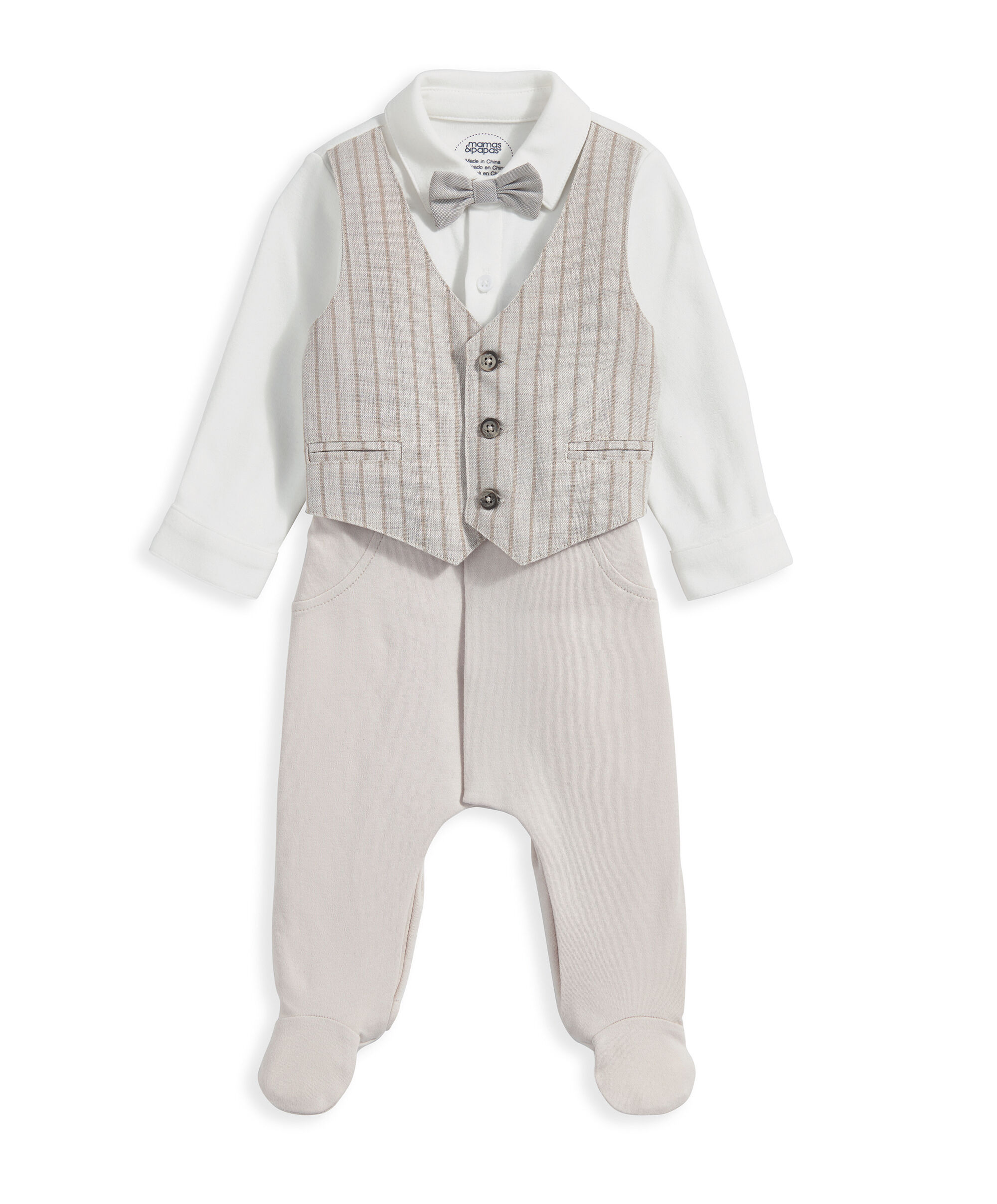 طقم الكل في واحد بتصميم فيست وعقدة - أبيض كريمي image number 2