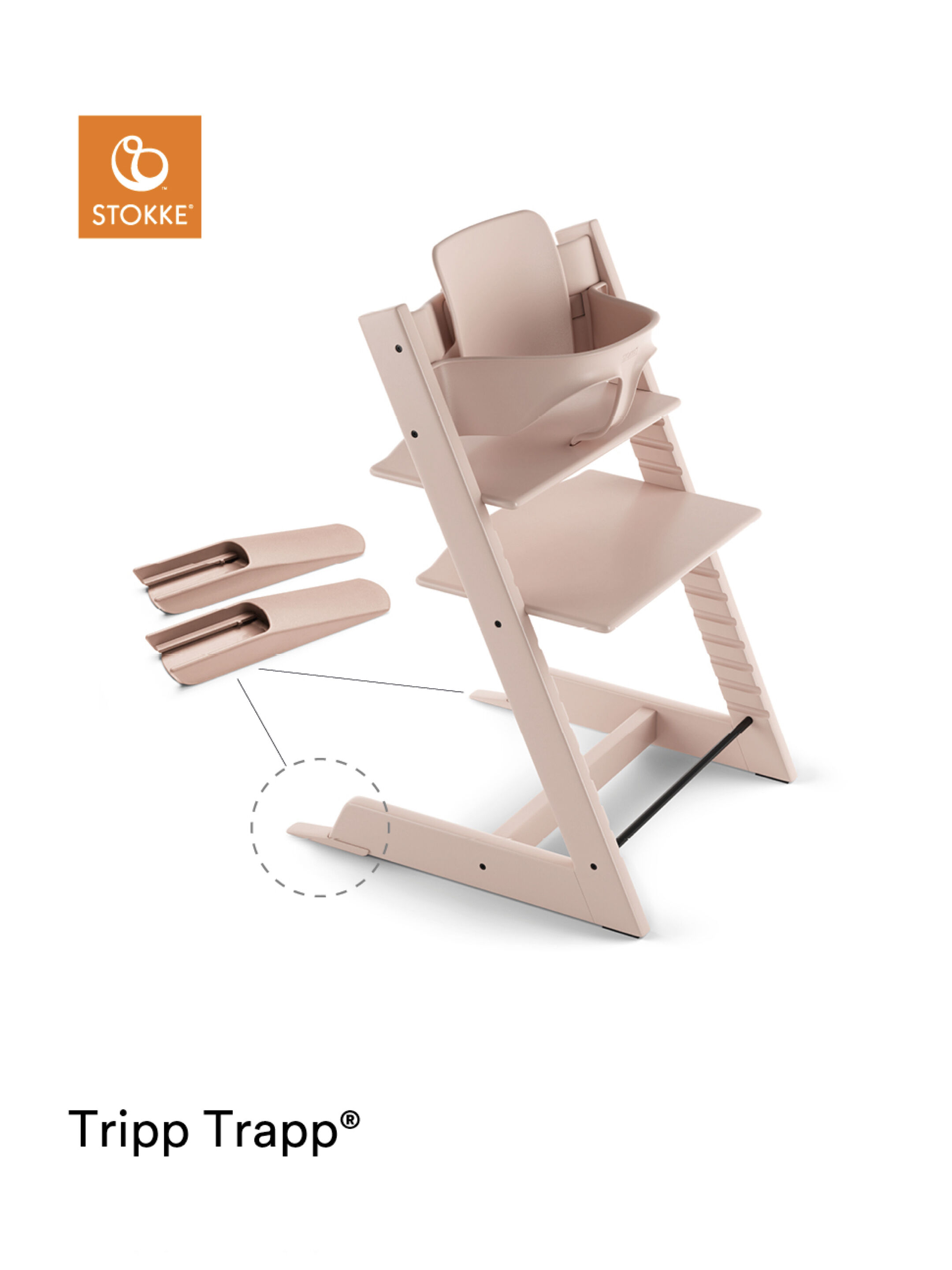 كرسي تريب تراب مع مجموعة الرضع من ستوك - وردي image number 4